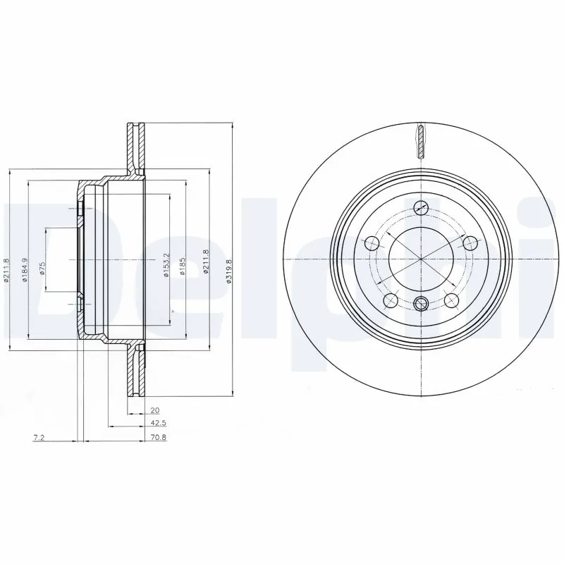 DELPHI féktárcsa - BG4168 - TothCarparts