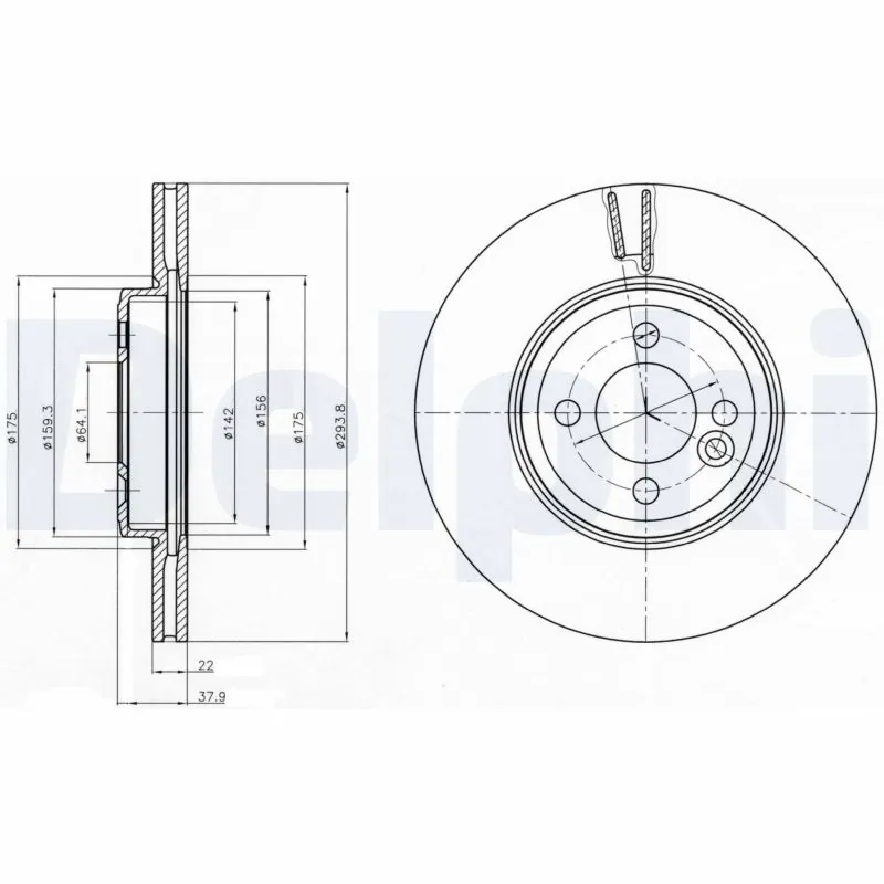 DELPHI féktárcsa - BG4184 - TothCarparts