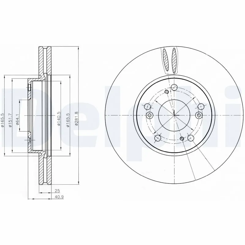 DELPHI féktárcsa - BG4186 - TothCarparts
