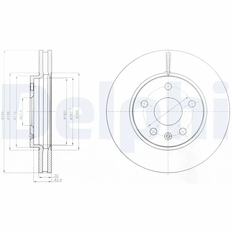 DELPHI féktárcsa - BG4187C - TothCarparts