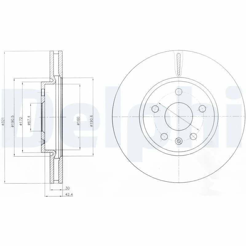 DELPHI féktárcsa - BG4189 - TothCarparts