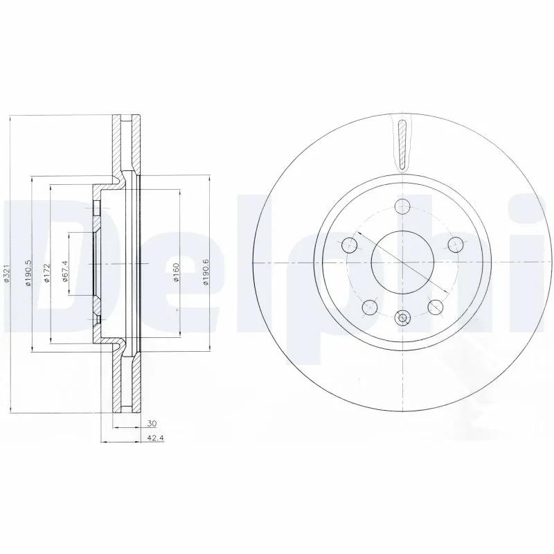 DELPHI féktárcsa - BG4189C - TothCarparts