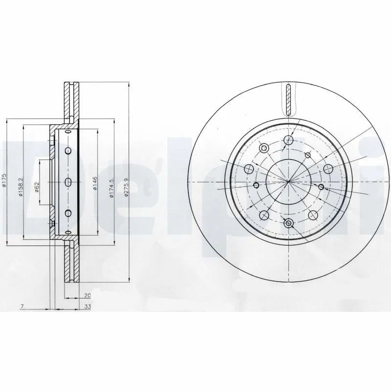 DELPHI féktárcsa - BG4208 - TothCarparts