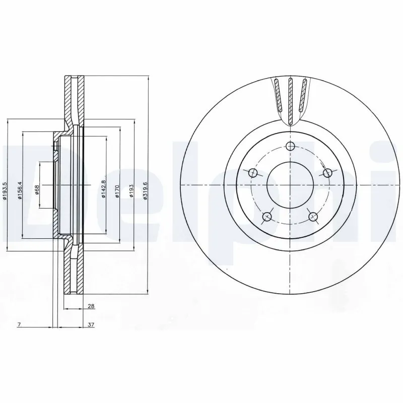 DELPHI féktárcsa - BG4231 - TothCarparts