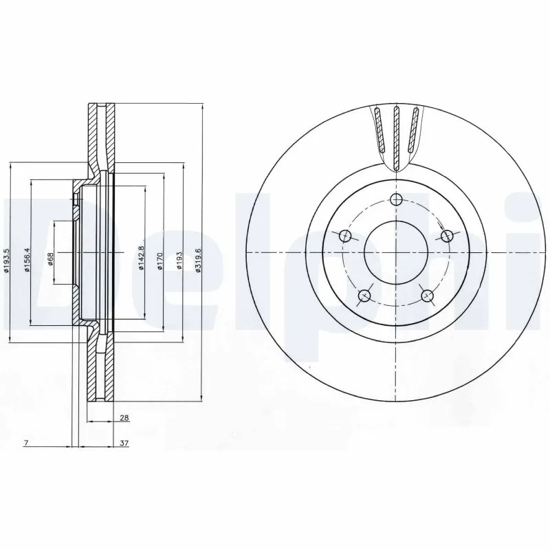 DELPHI féktárcsa - BG4231C - TothCarparts