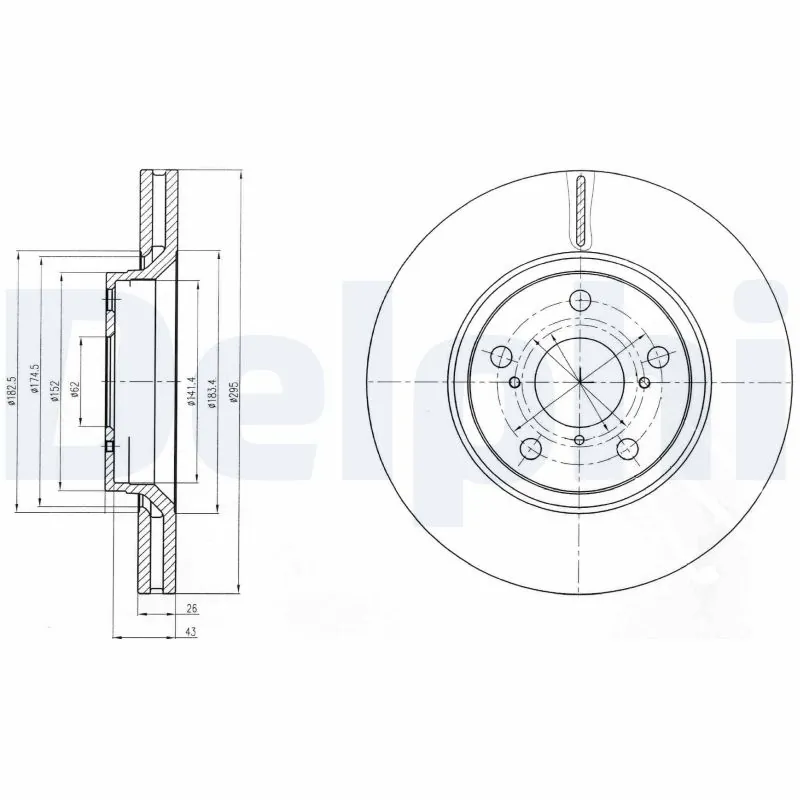 DELPHI féktárcsa - BG4236 - TothCarparts