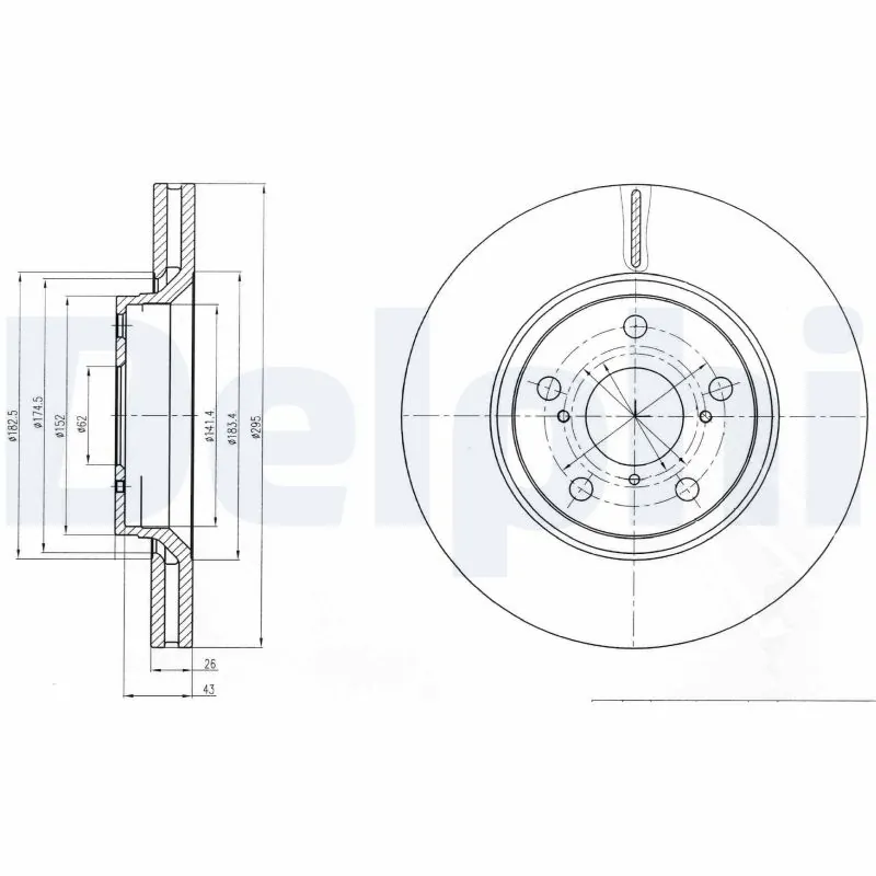DELPHI féktárcsa - BG4236C - TothCarparts
