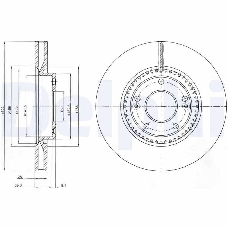 DELPHI féktárcsa - BG4251 - TothCarparts