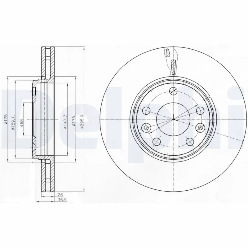 DELPHI féktárcsa - BG4264 - TothCarparts