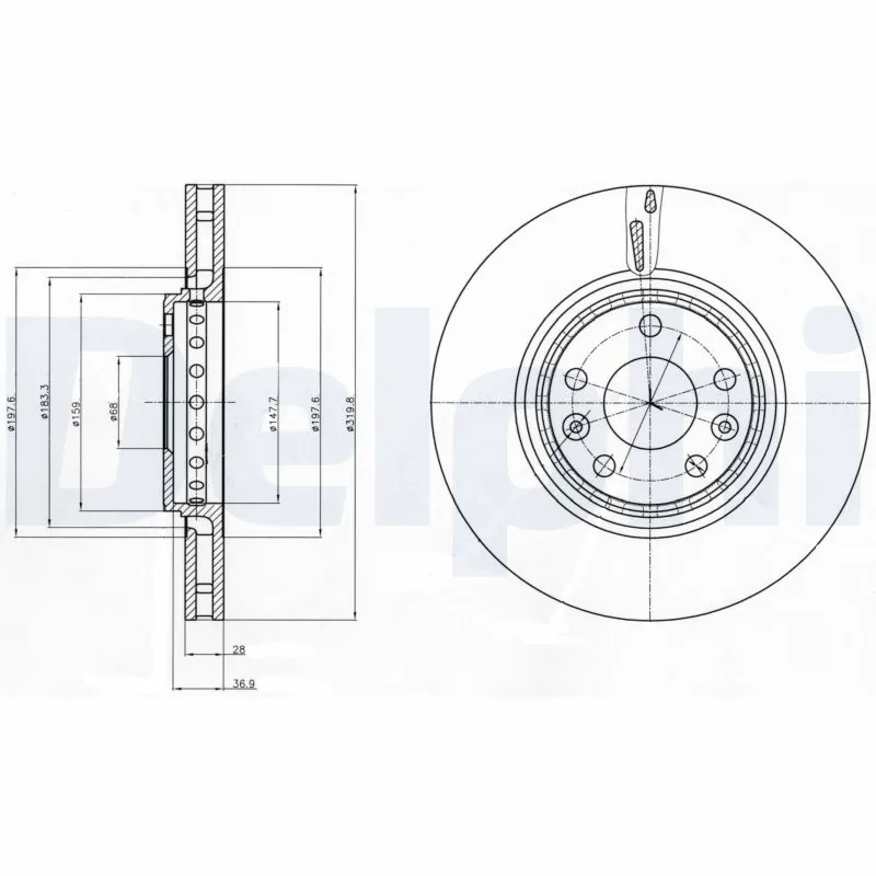 DELPHI féktárcsa - BG4266 - TothCarparts