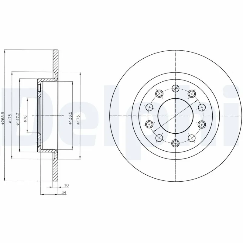 DELPHI féktárcsa - BG4315 - TothCarparts