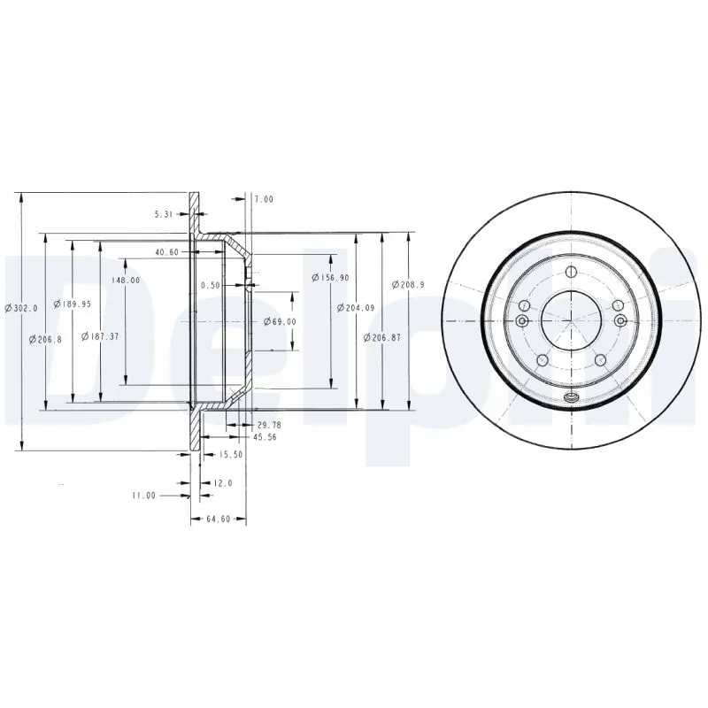 DELPHI féktárcsa - BG4335 - TothCarparts