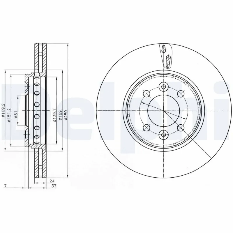 DELPHI féktárcsa - BG4536C - TothCarparts