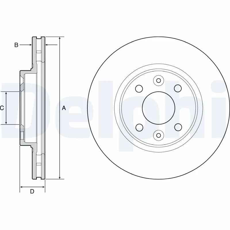 DELPHI féktárcsa - BG4570 - TothCarparts