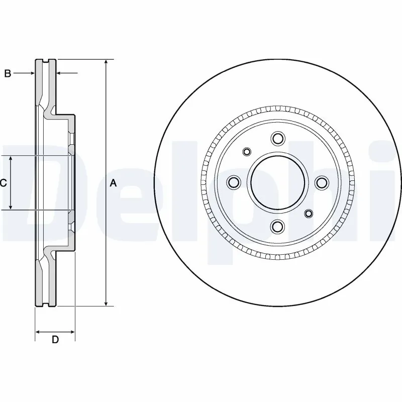 DELPHI féktárcsa - BG4743C - TothCarparts