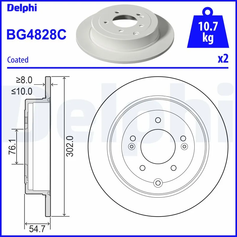 DELPHI féktárcsa - BG4828C - TothCarparts