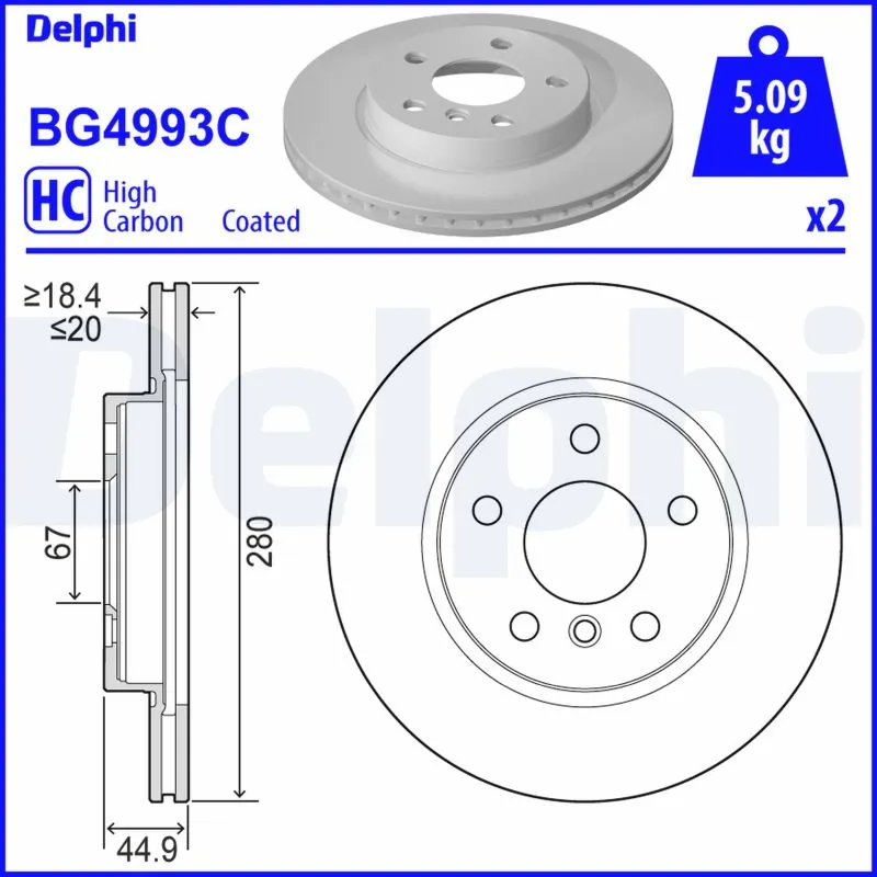 DELPHI féktárcsa - BG4993C - TothCarparts