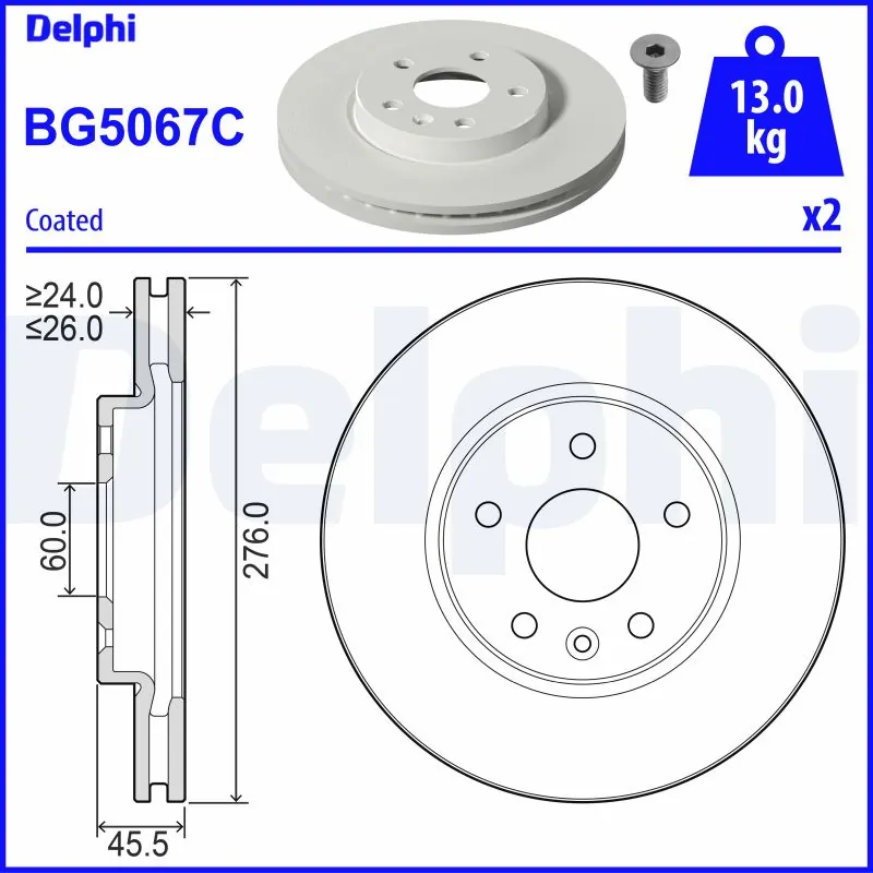 DELPHI féktárcsa - BG5067C - TothCarparts