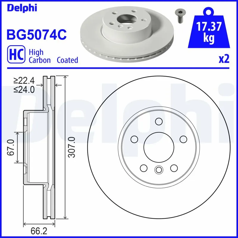 DELPHI féktárcsa - BG5074C - TothCarparts