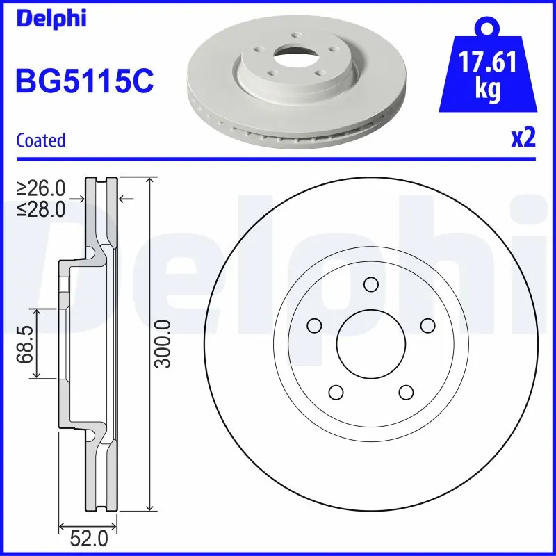 DELPHI féktárcsa - BG5115C - TothCarparts
