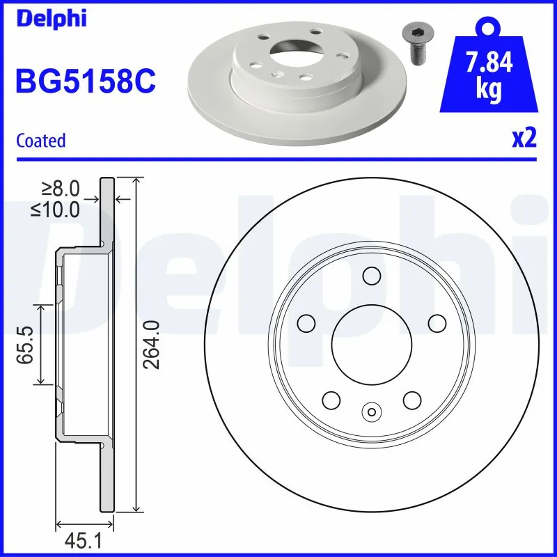 DELPHI féktárcsa - BG5158C - TothCarparts