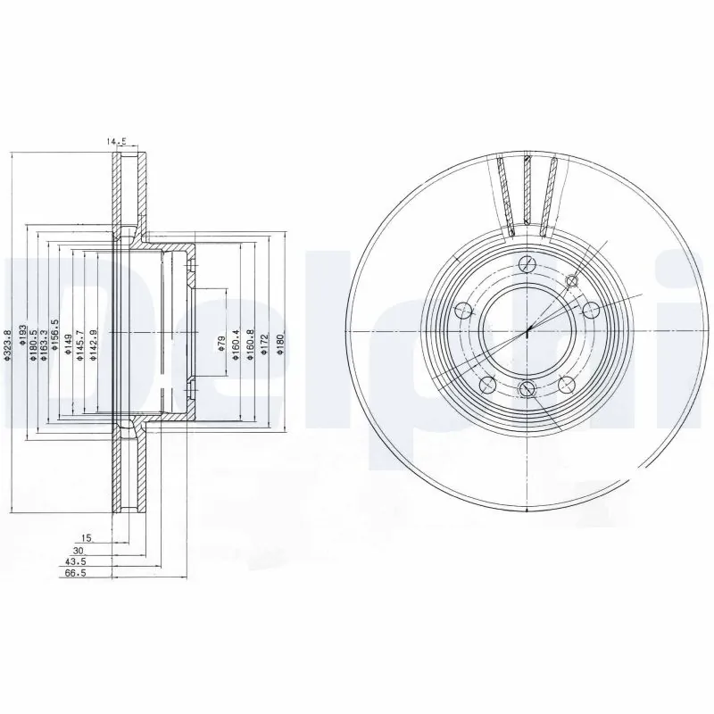 DELPHI féktárcsa - BG9005 - TothCarparts