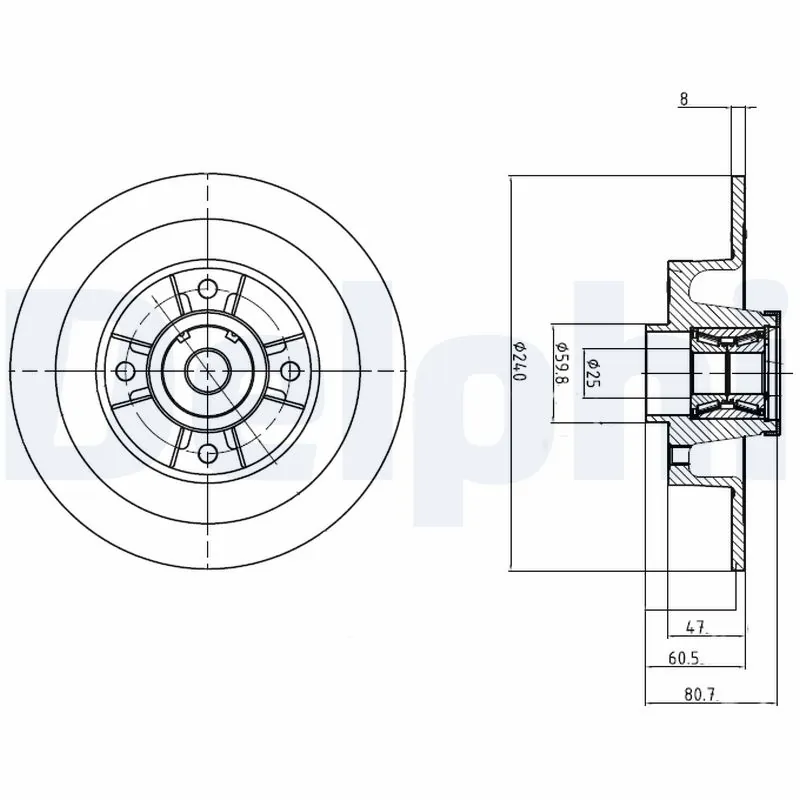 DELPHI féktárcsa - BG9028RSC - TothCarparts