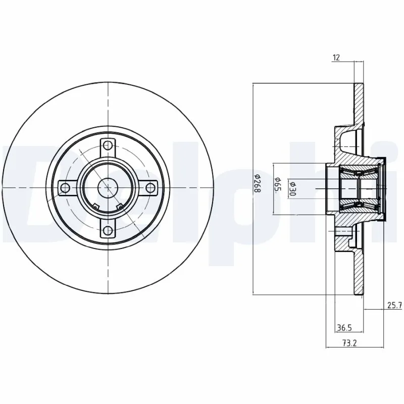 DELPHI féktárcsa - BG9053RS - TothCarparts