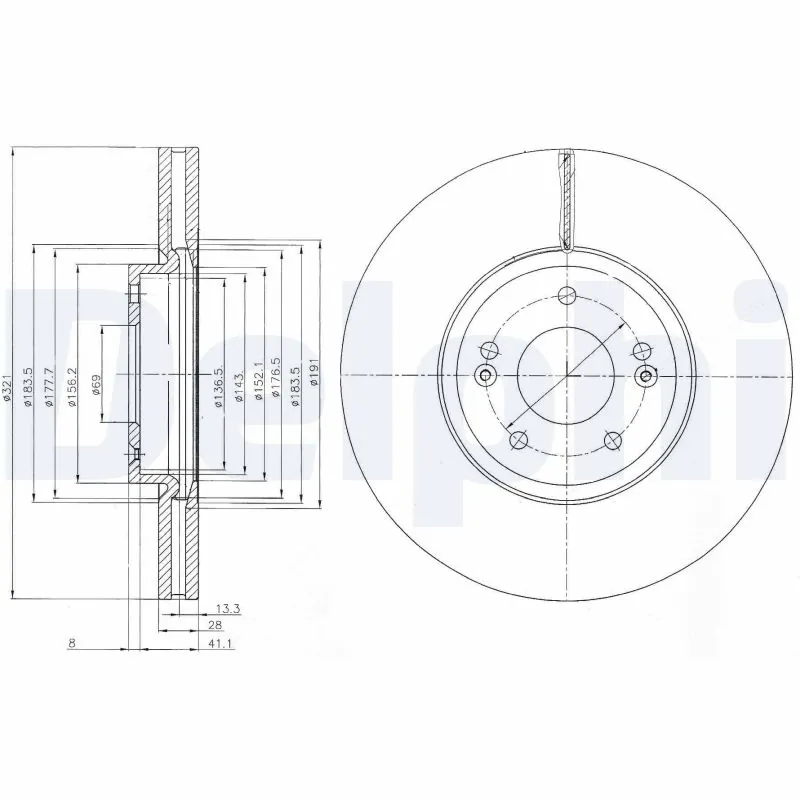 DELPHI féktárcsa - BG9056C - TothCarparts