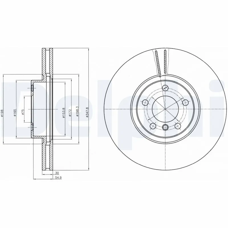 DELPHI féktárcsa - BG9063C - TothCarparts