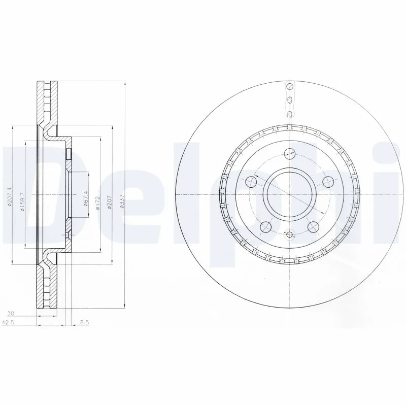 DELPHI féktárcsa - BG9068 - TothCarparts