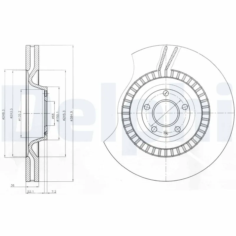 DELPHI féktárcsa - BG9070 - TothCarparts