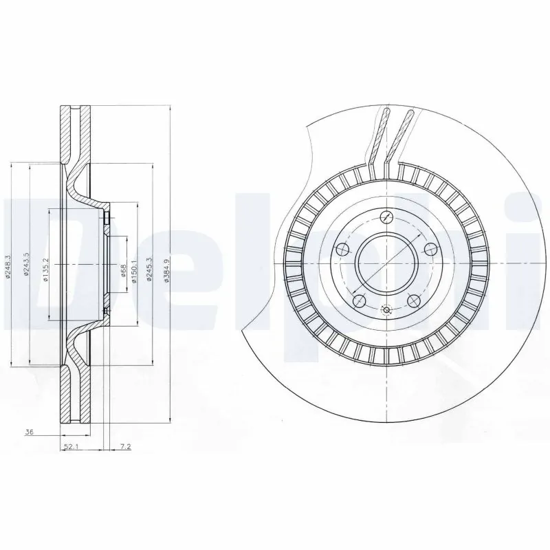 DELPHI féktárcsa - BG9070C - TothCarparts