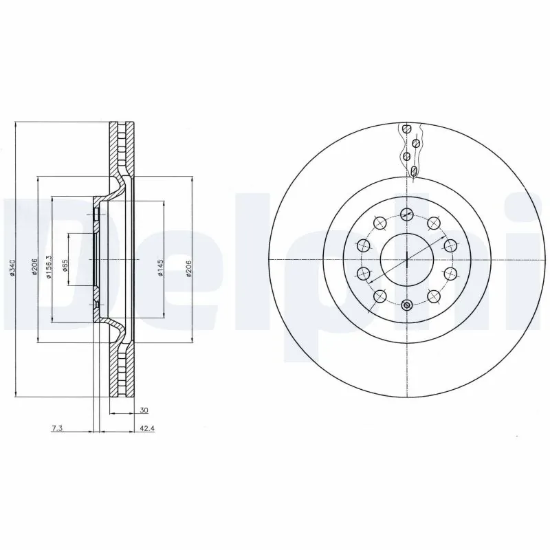 DELPHI féktárcsa - BG9109 - TothCarparts