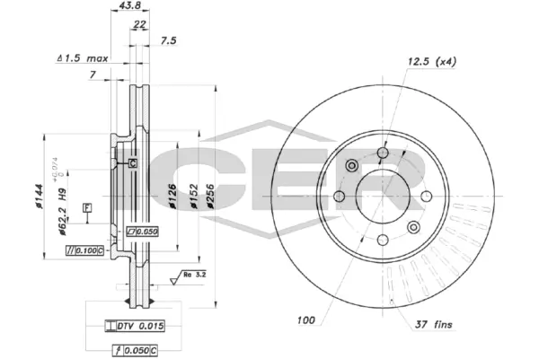 ICER féktárcsa - 78BD5206-2 - TothCarparts
