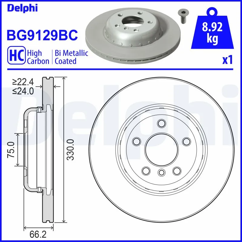 DELPHI féktárcsa - BG9129BC - TothCarparts