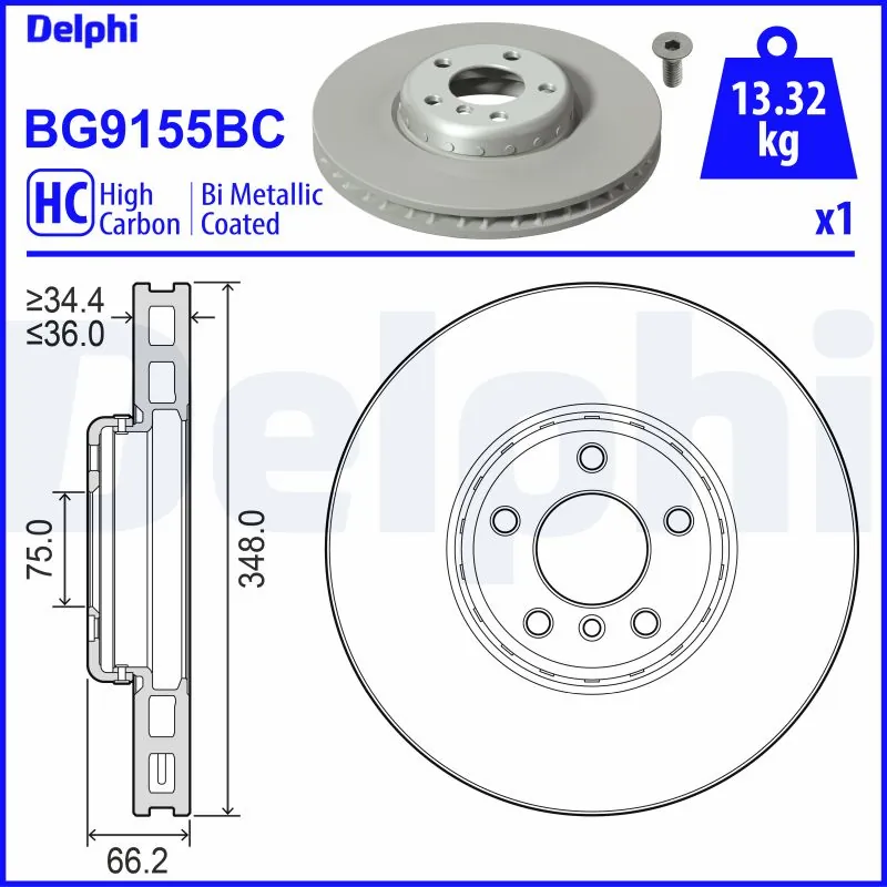 DELPHI féktárcsa - BG9155BC - TothCarparts