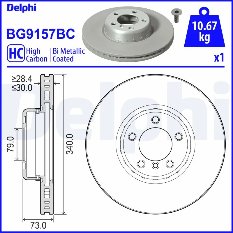 DELPHI féktárcsa - BG9157BC - TothCarparts