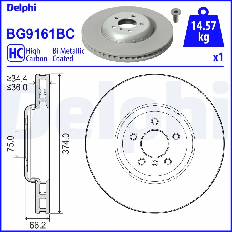 DELPHI féktárcsa - BG9161BC - TothCarparts