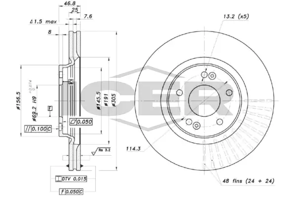 ICER féktárcsa - 78BD0578-2 - TothCarparts