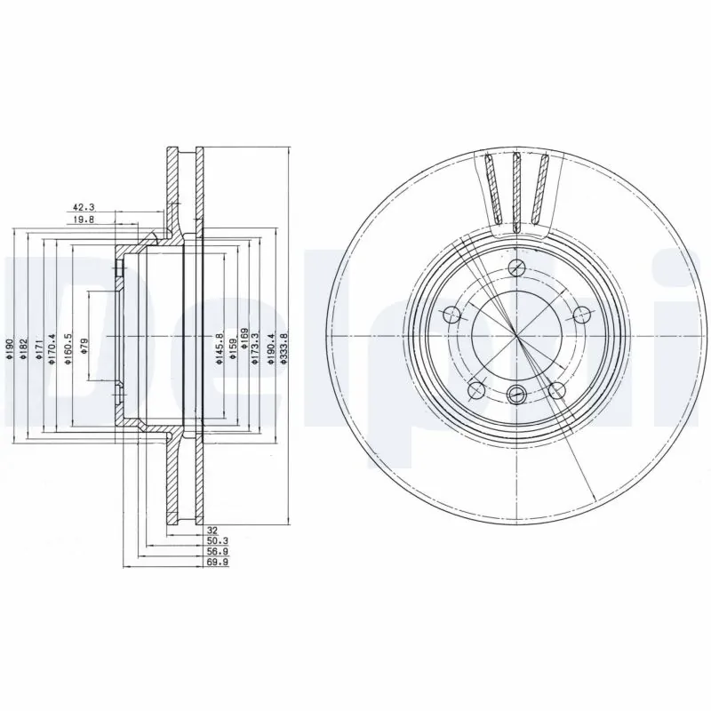 DELPHI féktárcsa - BG9212 - TothCarparts