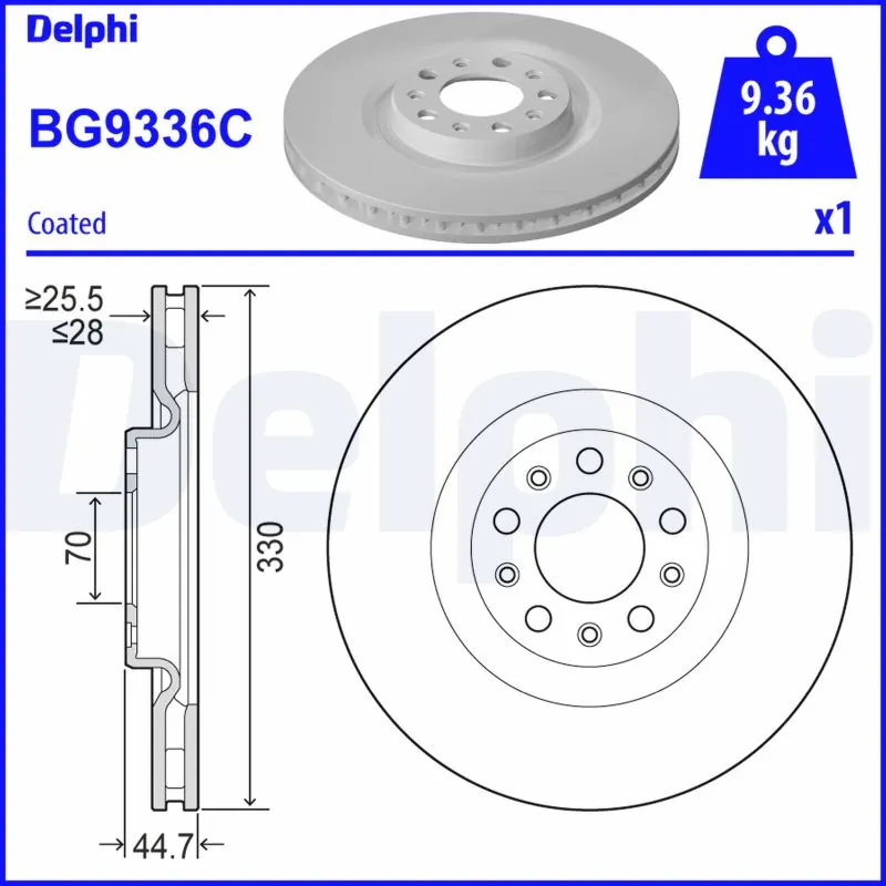 DELPHI féktárcsa - BG9336C - TothCarparts