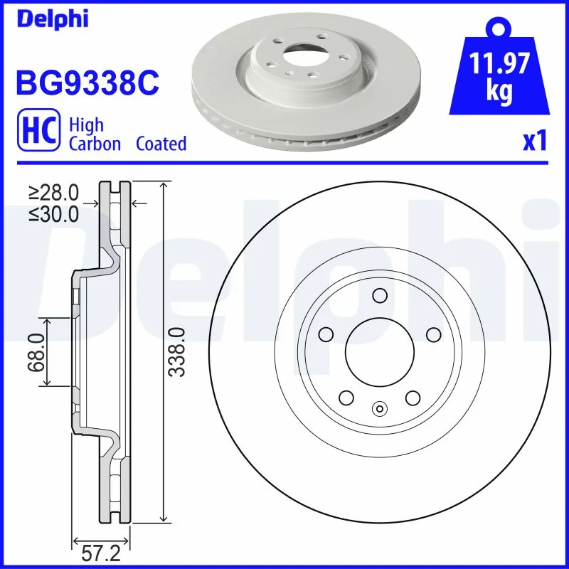 DELPHI féktárcsa - BG9338C - TothCarparts