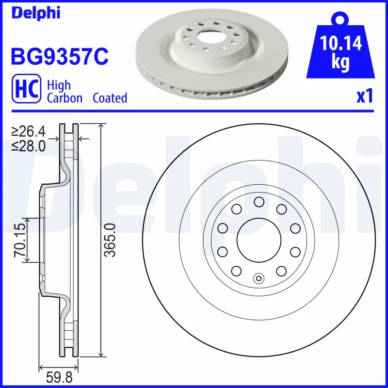 DELPHI féktárcsa - BG9357C - TothCarparts