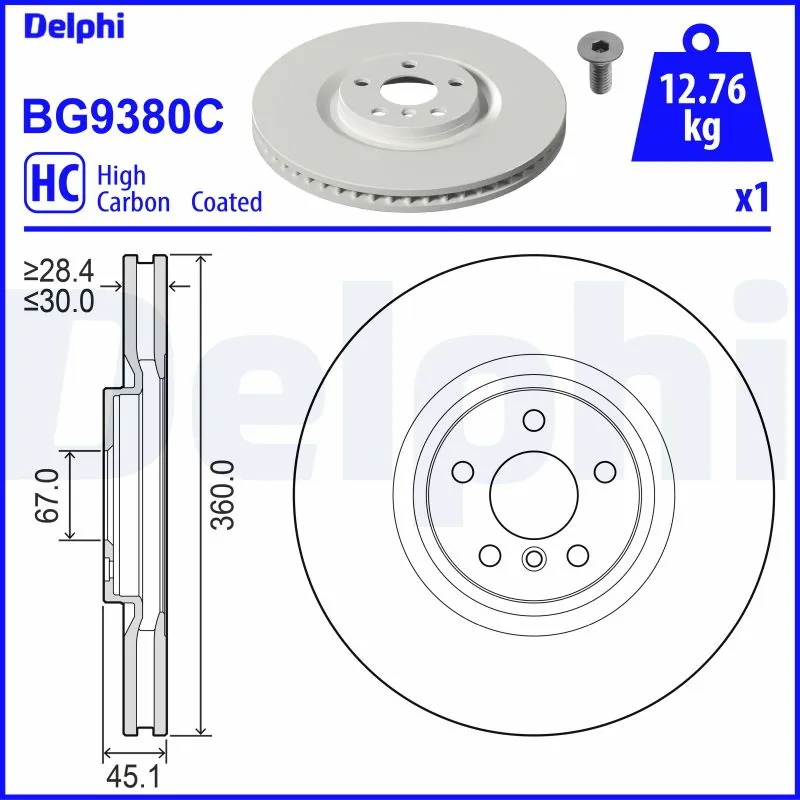 DELPHI féktárcsa - BG9380C - TothCarparts