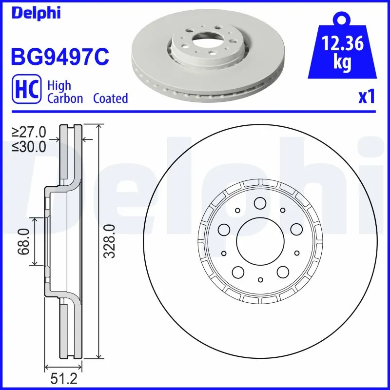 DELPHI féktárcsa - BG9497C - TothCarparts