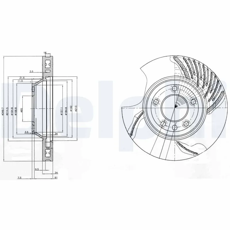 DELPHI féktárcsa - BG9774 - TothCarparts