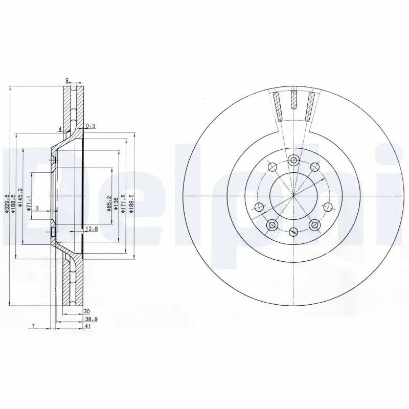 DELPHI féktárcsa - BG9844 - TothCarparts