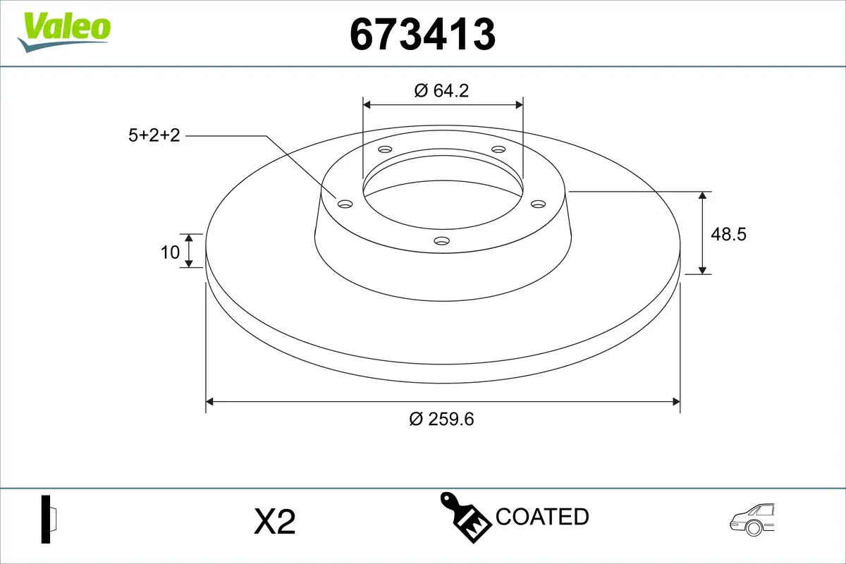 VALEO féktárcsa - 673413 - TothCarparts