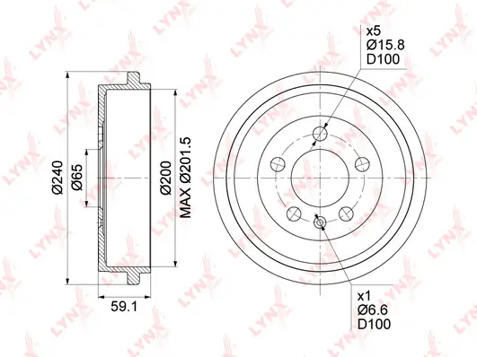LYNXAUTO fékdob - BM-1008 - TothCarparts